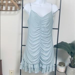 NWT BCBGMAXAZRIA Light Blue Ruched Cocktail Dress